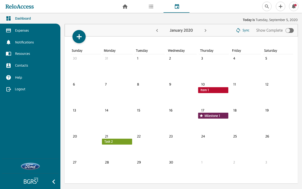 New Navigation with calendar view